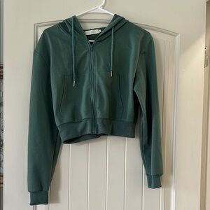 Women's Green cropped hoodie